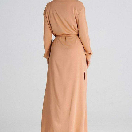 Chic Maxi Shirt Dress with Tailored Collar and Buttoned Sleeves