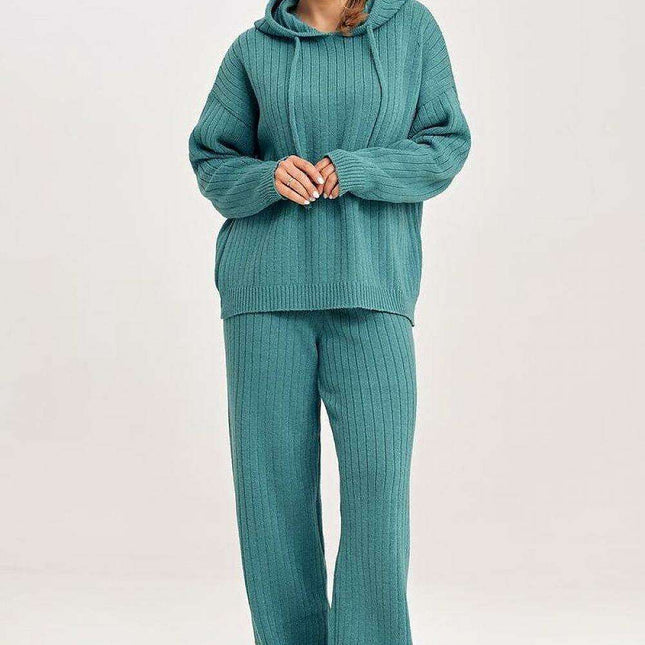 Chic Hoodie Knit Lounge Ensemble
