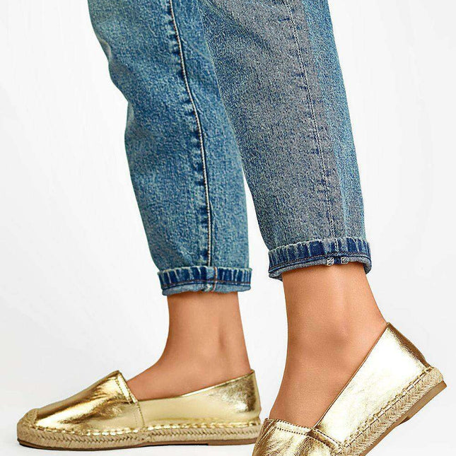 Sustainable Chic Leather Slip-On Espadrilles