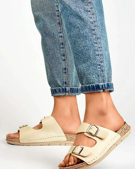 Sustainable Chic Leather Platform Slides for Effortless Summer Style