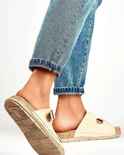 Sustainable Chic Leather Platform Slides for Effortless Summer Style