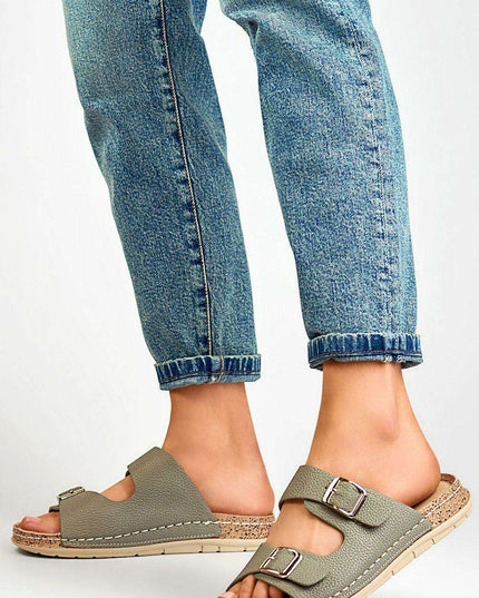 Sustainable Chic Leather Platform Slides for Effortless Summer Style