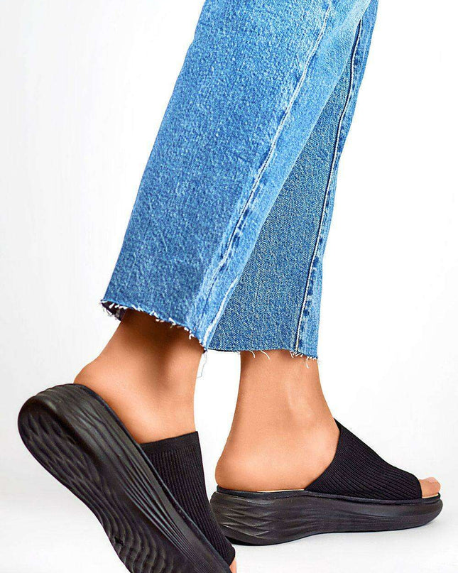 Chic Women's Textile Platform Slides: Effortless Style and Comfort
