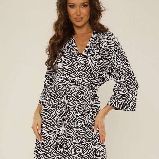 Lafense Luxe Animal Print Women's Bathrobe