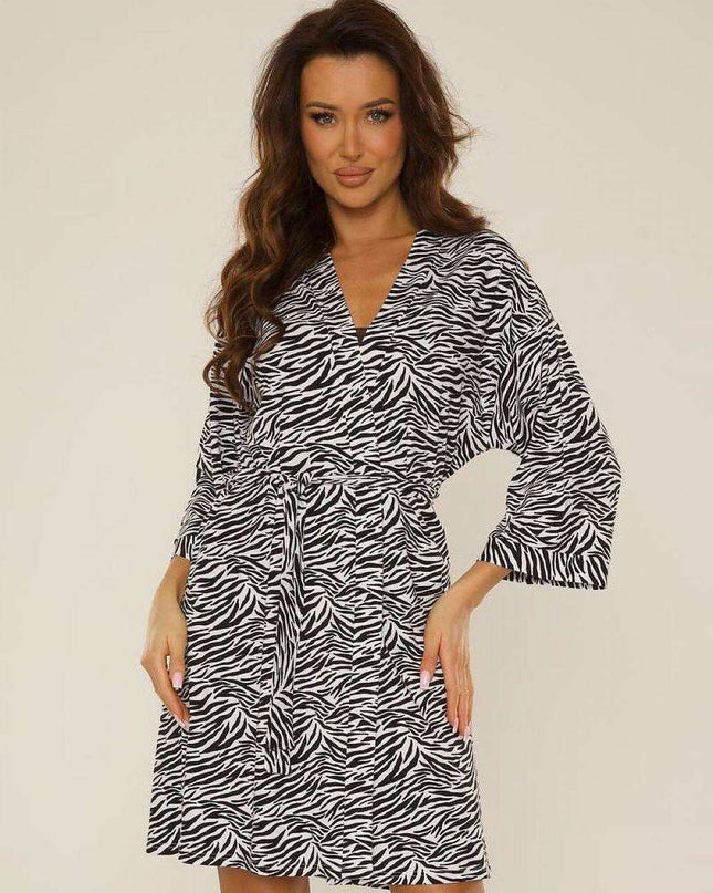 Lafense Luxe Animal Print Women's Bathrobe