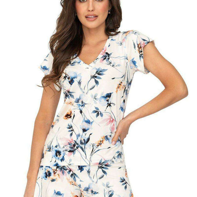 Floral Elegance Viscose Pajama Set