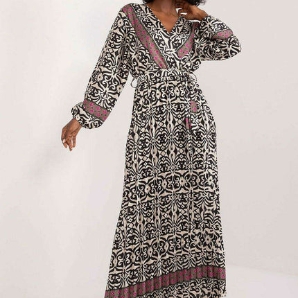 Colorful Maxi Dress With Envelope Neckline Chic Elegance