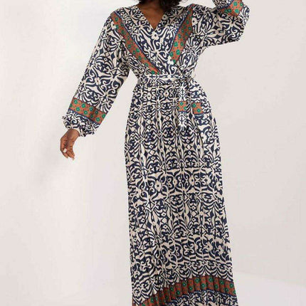 Colorful Maxi Dress With Envelope Neckline Chic Elegance