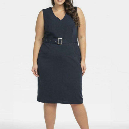 Elegant Plus Size Emma Dress with Heart Neckline and Pockets