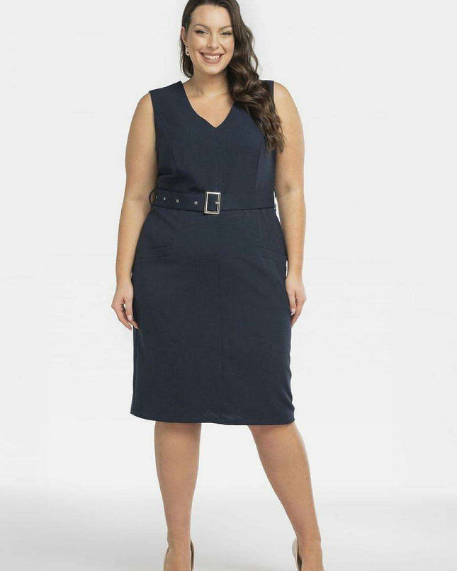 Elegant Plus Size Emma Dress with Heart Neckline and Pockets