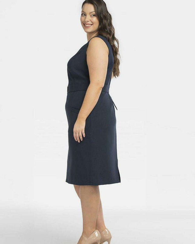 Elegant Plus Size Emma Dress with Heart Neckline and Pockets