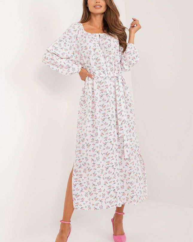 Charming Vintage Floral Viscose Maxi Dress for Summer Adventures