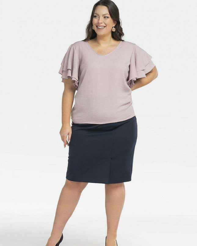 Elegant Plus Size V-Neck Blouse by Karko