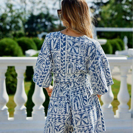 Amber Elegance Tiered Summer Blouse - European Chic for Effortless Style