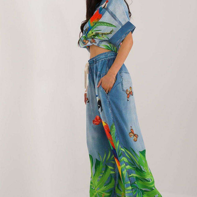 Chic High Waisted Palazzo Pants With Adjustable Tie Accent