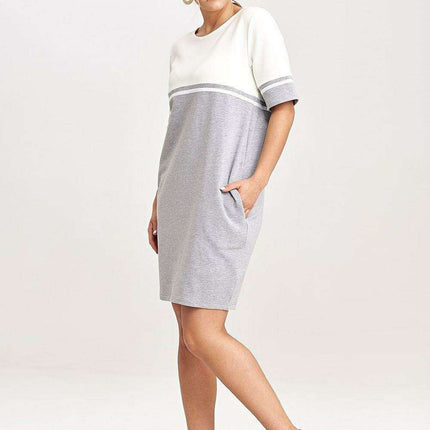 Chic Cotton Belted Mini Dress with Functional Pockets