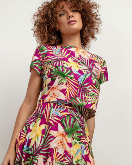 Summer Chic Viscose Patterned Blouse