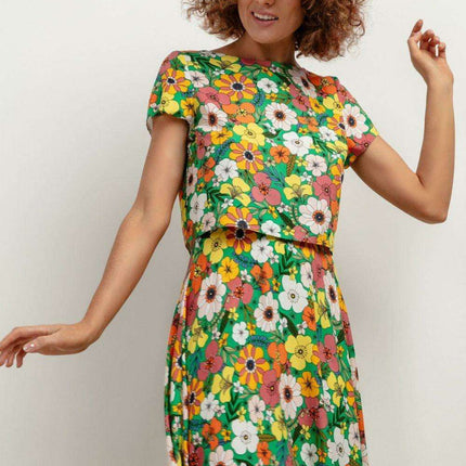 Summer Chic Viscose Patterned Blouse