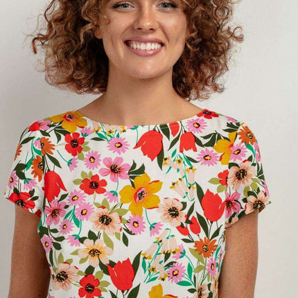 Summer Chic Viscose Patterned Blouse