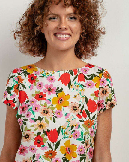 Summer Chic Viscose Patterned Blouse