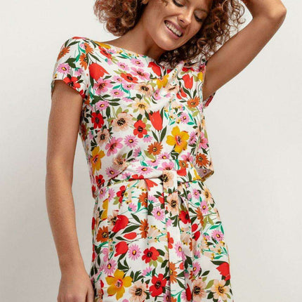 Summer Chic Viscose Patterned Blouse