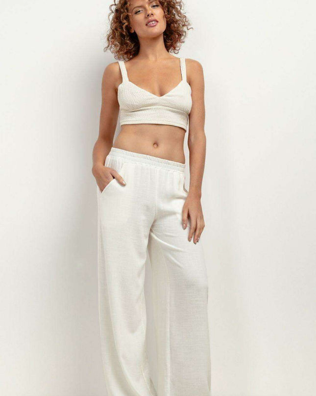 Chic Summer-Ready Wide-Leg Linen Pants for Modern Women