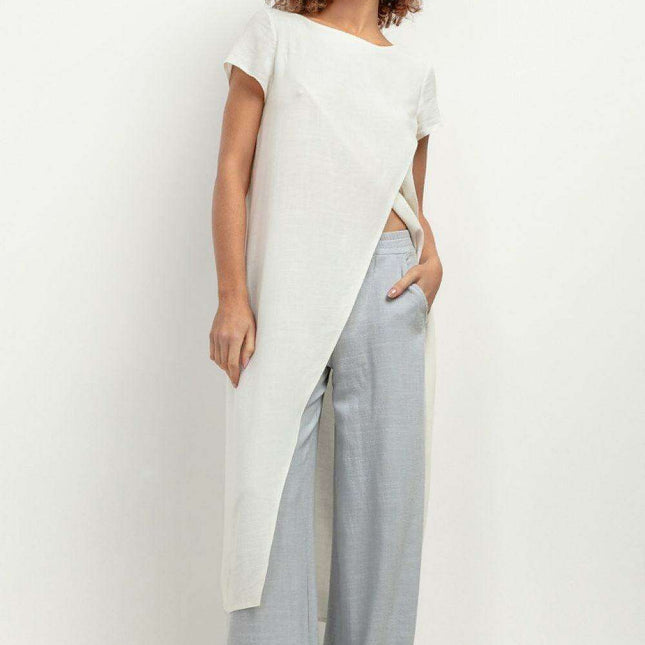 Breezy Viscose and Linen Summer Tunic - Ethereal Charm