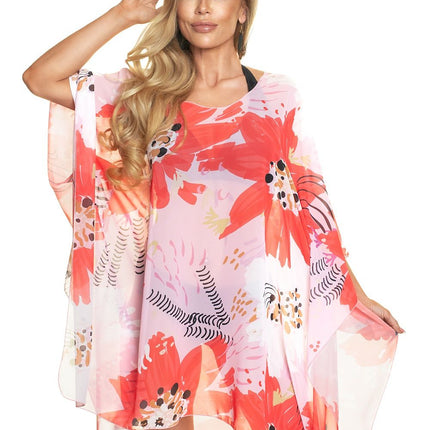 Beach Polyester Chiffon Tunic With Patterned Fabric Quick Drying Made In Poland - Très Elite