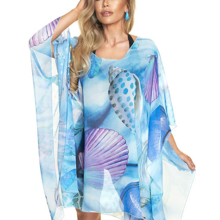 Beach Polyester Chiffon Tunic With Patterned Fabric Quick Drying Made In Poland - Très Elite