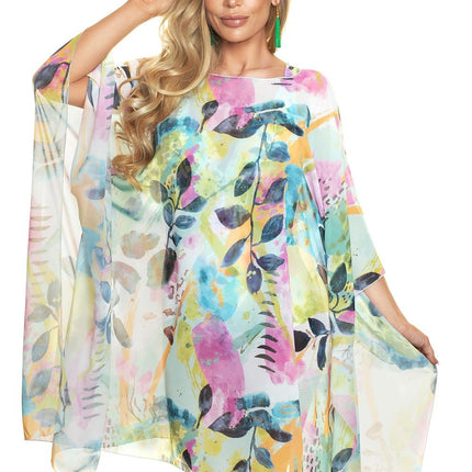 Beach Polyester Chiffon Tunic With Patterned Fabric Quick Drying Made In Poland - Très Elite