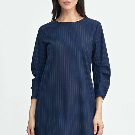 Navy Blue Daydress Model 200392 A Line Relaxed Fit Classic