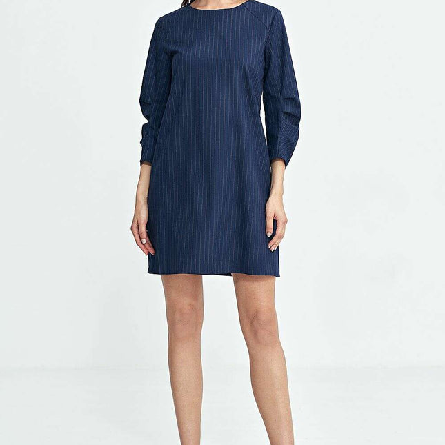 Navy Blue Daydress Model 200392 A Line Relaxed Fit Classic