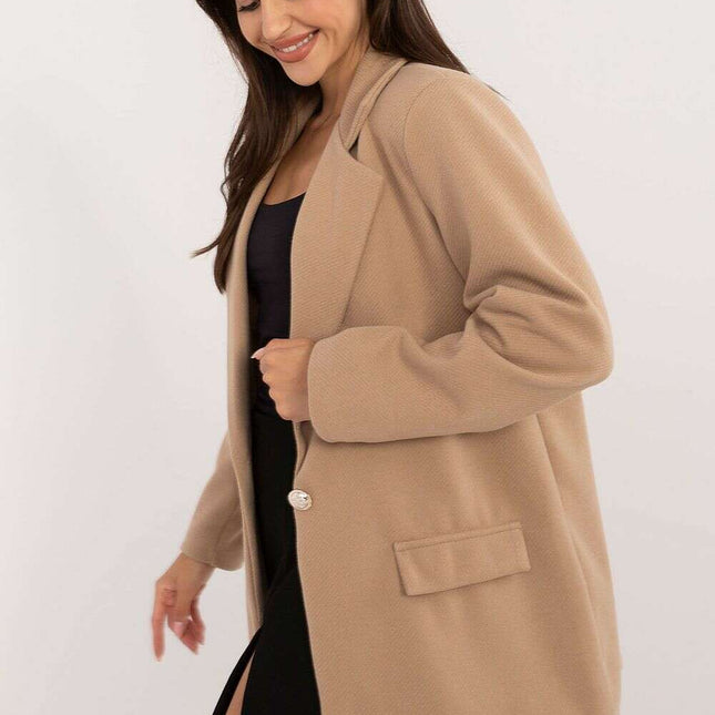 Elegant Beige Womens Jacket 200419 Versatile Professional