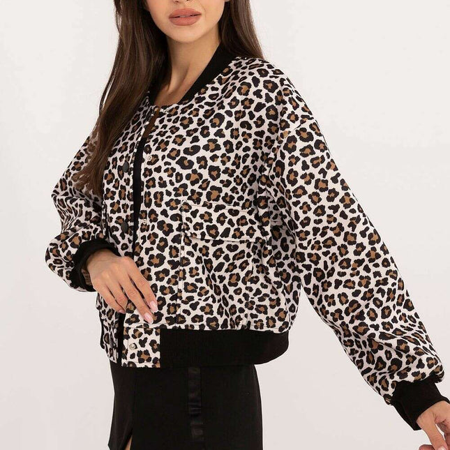 Womens Polyester Sweatshirt With Animal Motif Short