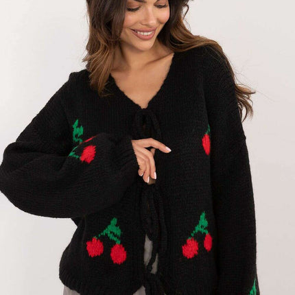 Womens Cardigan 200475 Fruit Print Casual Knitwear Style