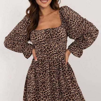 Daydress 200489 Lightweight Flared Mini Dress Animal Print