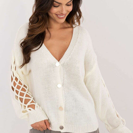 Beige Cardigan Model 200494 Women Casual Knitwear Everyday