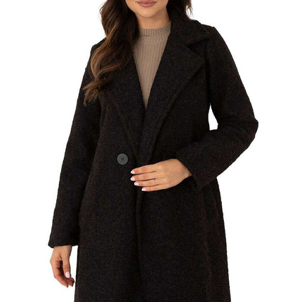 Womens Knee Length Coat 200513 Variegated Polyester Linen