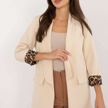 Women Polyester Casual Jacket Long Sleeve Standard Fit