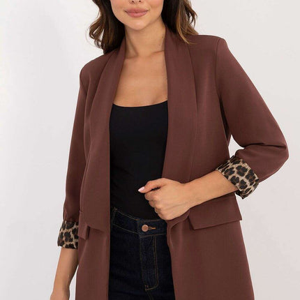 Women Polyester Casual Jacket Long Sleeve Standard Fit