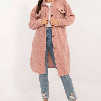 Pink Boucle Long Sleeve Shirt Model 200989 For Women