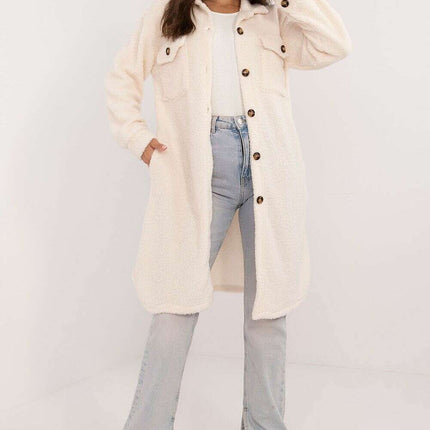 Pink Boucle Long Sleeve Shirt Model 200989 For Women