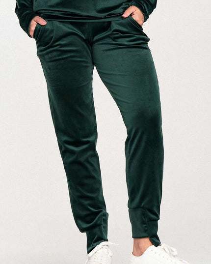 Luxurious Velour Lounge Pants with Adjustable Drawstring and Convenient Pockets