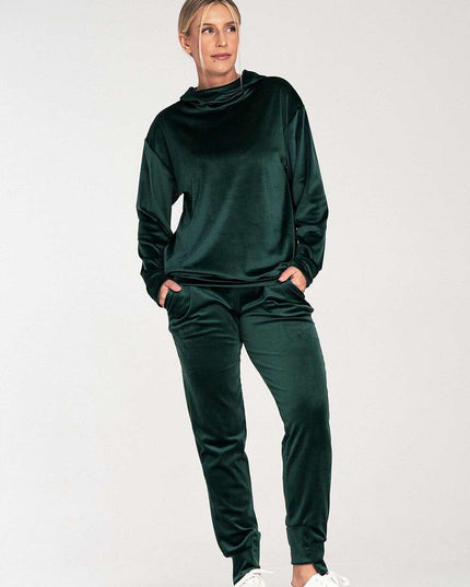 Luxurious Velour Lounge Pants with Adjustable Drawstring and Convenient Pockets