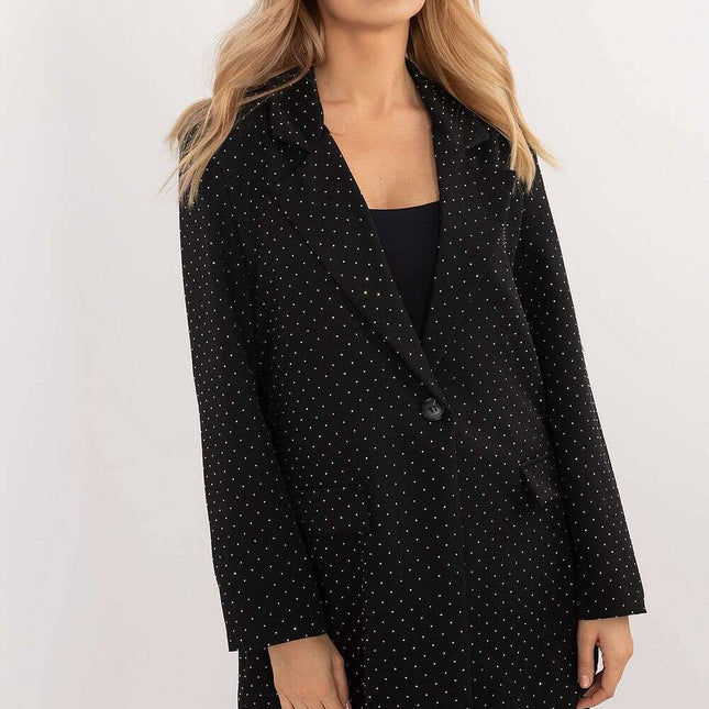 Women Blazer 201579 Rhinestone Dot Pattern Partywear