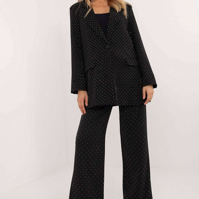 Women Blazer 201579 Rhinestone Dot Pattern Partywear