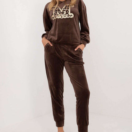 Velour Set Model 201588 For Women Blouse And Pants Set