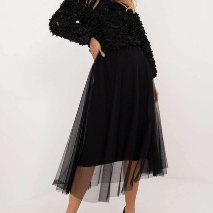 Black Midi Flared Tulle Skirt Model 201596 Polyester