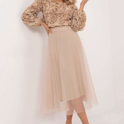 Black Midi Flared Tulle Skirt Model 201596 Polyester