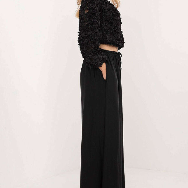 Black Silk Blend Women Trousers Model 201601 Everyday